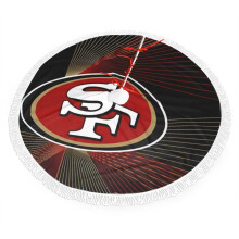 Jupe de sapin de Noël à franges en peluche SF49ers, couleurs de l'équipe de football, installation facile, cadeau idéal pour les fans (30', 36',