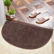Tapis de sol Hkapeg en laine fine semi-circulaire TPR, absorbant l'eau et lavable en machine, tapis d'entrée de salle de bain compatible avec les