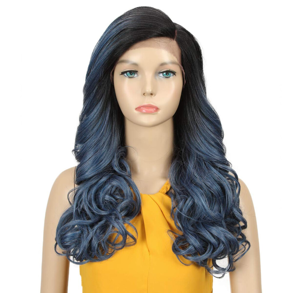 Unisex 22 Inch Lace Front Wavy Wig For Women, 180% Density, Natural Hairline, Heat Resistant Synthetic