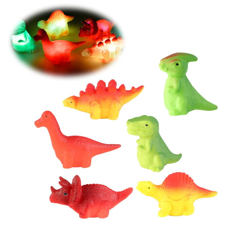 Chok6Pieces Φωτιζόμενα LED Παιχνίδια Μπάνιου με Δεινόσαυρους για Μωρά, LED Πλωτά