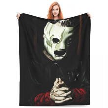 Couverture Slipknot Halloween, polaire douce en flanelle pour la sieste, le bureau, le canapé, les voyages, les pique-niques - 101,6 cm x 76,2 cm