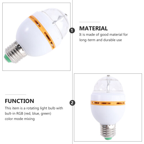Λαμπτήρας LED με περιστρεφόμενο χρώμα RGB, συμβατός με εφέ φωτισμού stroboskop, πολύχρωμα 2