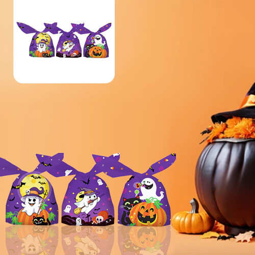 Τσάντες για λιχουδιές Halloween50 τεμάχια σακούλες με κορδόνι για γλυκά, συμβατές με