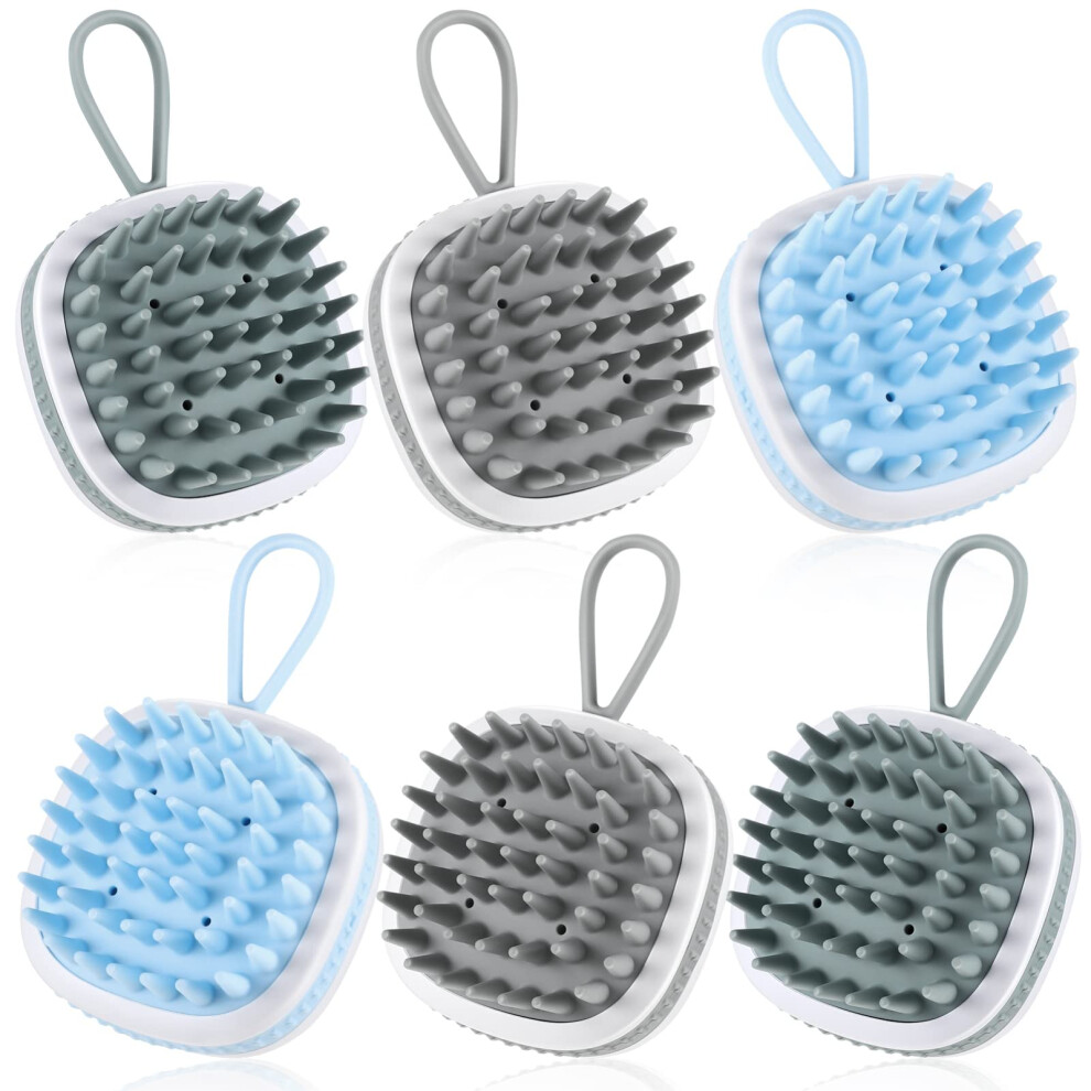 6pcs Silicone Scalp Massager Shampoo Brush for Gentle Exfoliation and Hair Growth