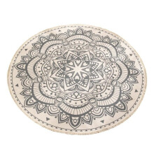 Économie exceptionnelle ! Tapis rond rétro 2 couleurs, style bohème, en coton, tapis de sol rond classique National.