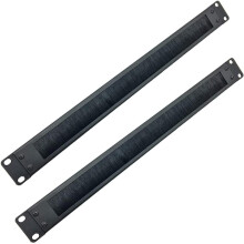 2 db-os, 1 egység méretű, szétszerelhető, rackbe szerelhető kábelrendező panel kefével a 19 hüvelykes rack kábelbevezetéséhez