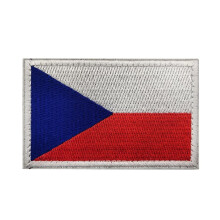 Pack of 2 Czech Republic Flag Patch 8x5cm Embroidered Badge with Velcro Attachment
