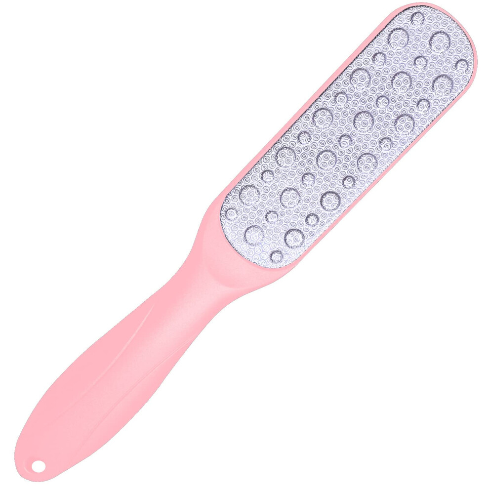 Double Sided Foot File and Pedicure Foot Rasp for Callus Removal, Dry Cracked Heels, Pink