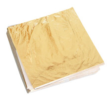 100pcs Gold Leaf Foil Sheets for Arts Crafts Painting Decoration DIY Projects 14x14cm
