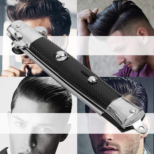 Switchblade Comb for Men with Dual Spring Button, Folding Pocket Hair and Beard Comb, Retro Style 1