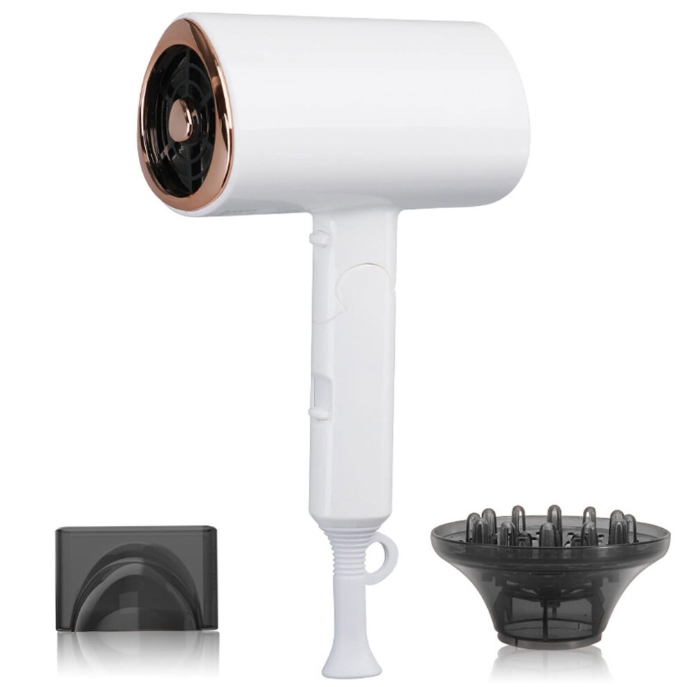 Professional Hair Dryer with Ionic Conditioning, Fast Drying, Cold Air Styling, Lightweight White
