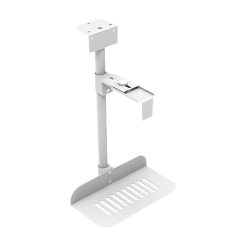 PC Tower Holder Adjustable Under Desk CPU Mount with 360 Swivel Stand for Computer Case (White)