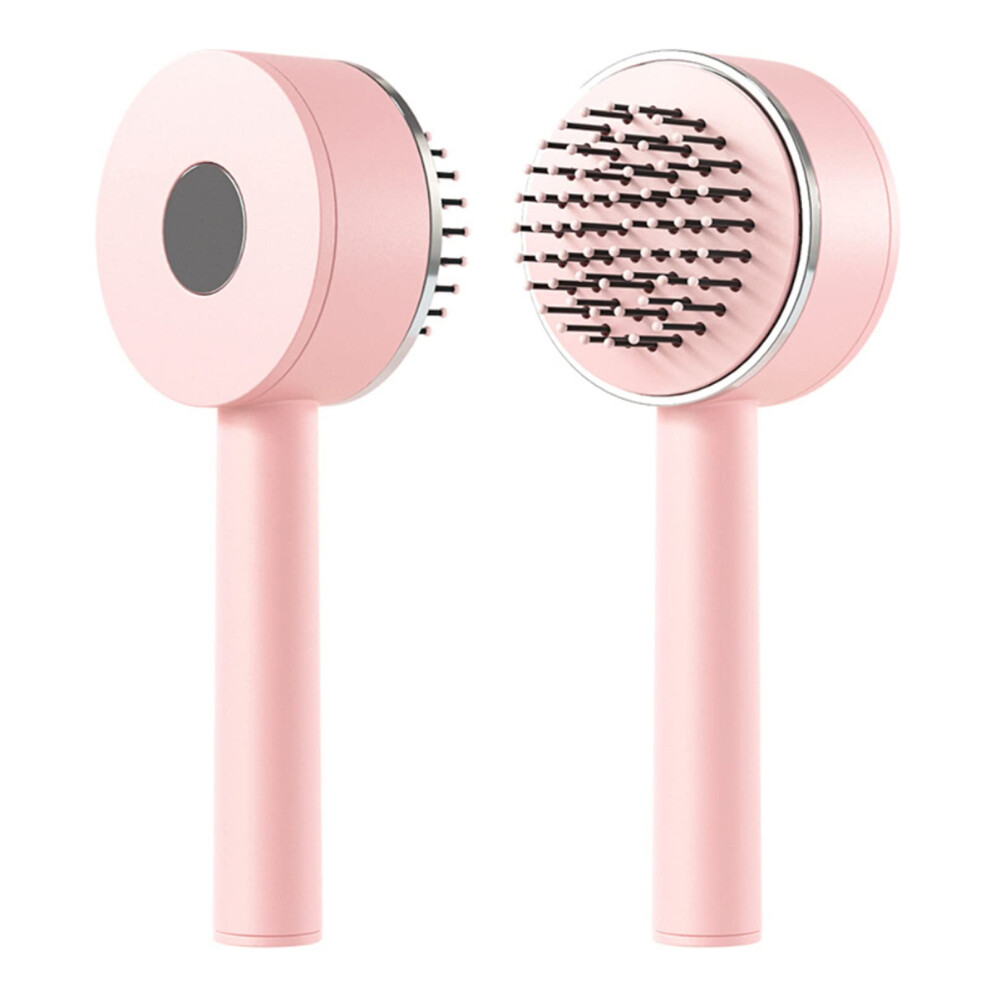 Pink Detangling Hair Brush With Gentle Scalp Massage, 3D Air Cushion Oneclick Hair Cleaning Comb