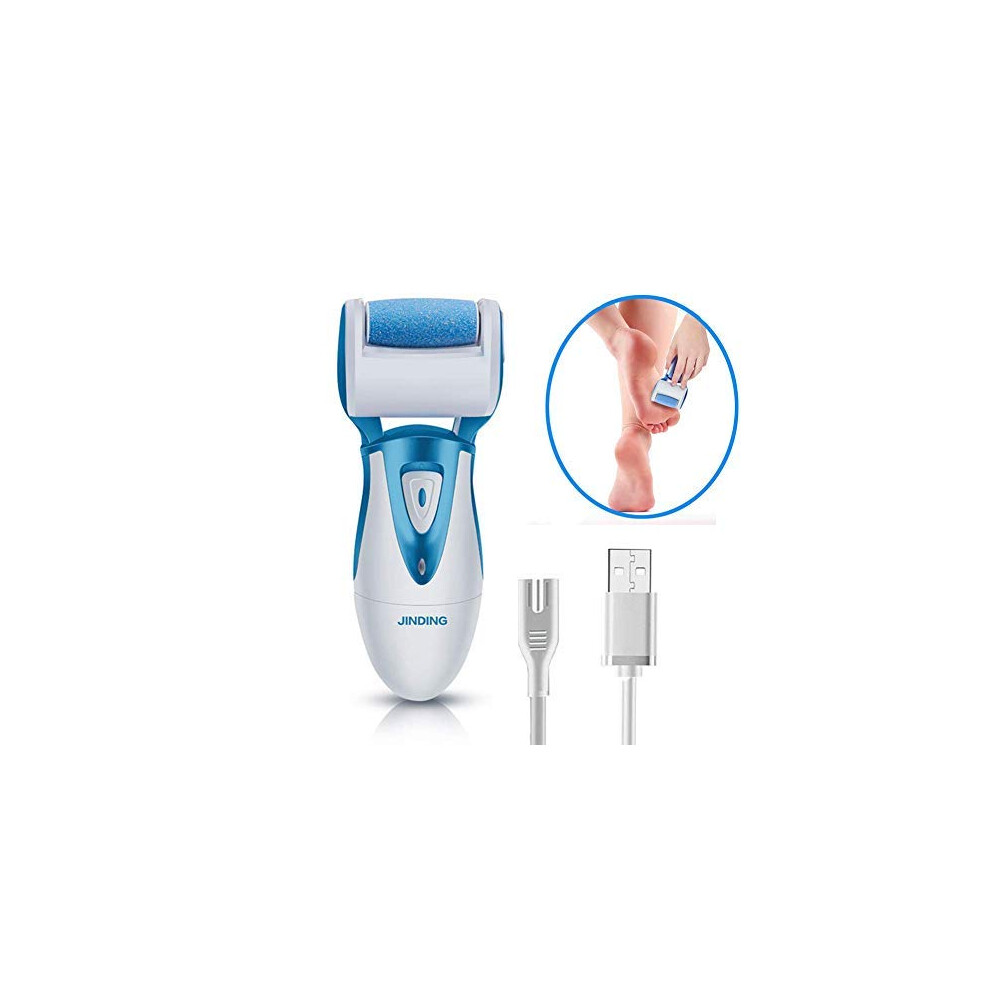Electric Callus Remover for Feet and Heels, Rechargeable Pedicure Foot File with Coarse and Fine Rollers