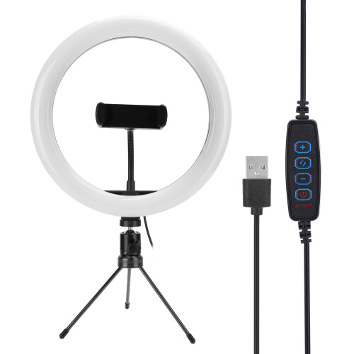 Selfie Ring Light with Tripod Stand Dimmable LED Ring Light for iPhone Android YouTube Makeup Live Streaming - Color Modes Stepless Dimming Brightness