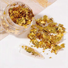 Gold Leaf Flakes for Resin Art, Nail Decoration, Gold Foil Paper for Painting and Craft Projects