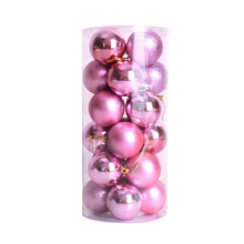 Boules de Noël miniatures Staron (roses), lot de 24 boules de 40 mm pour sapin de Noël, compatibles avec la décoration de Noël.