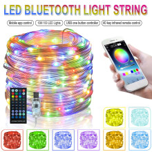 Vente spéciale Saint-Valentin 2024 de TUOBARR ! Guirlande lumineuse LED RGB 7 couleurs avec Bluetooth, application et télécommande, compatible