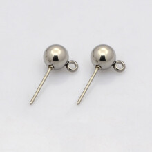 50 db-os 304 rozsdamentes acél fülbevaló kiegészítő hurokkal, rozsdamentes acél színben, 15x6x4mm, lyuk: 1mm, tű: 0,7mm