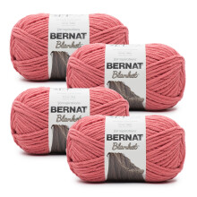 Hilo de poliéster supergrueso Bernat Blanket n. 6, color rosa terracota, 300 g (10,5 oz), 220 yardas (paquete de 4).