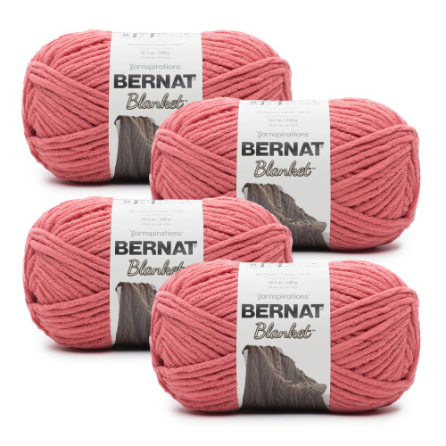 Bernat Blanket #6 Πολύ ογκώδες νήμα πολυεστέρα, ροζ τερακότα 10,5oz/300g, 220 γιάρδες (4