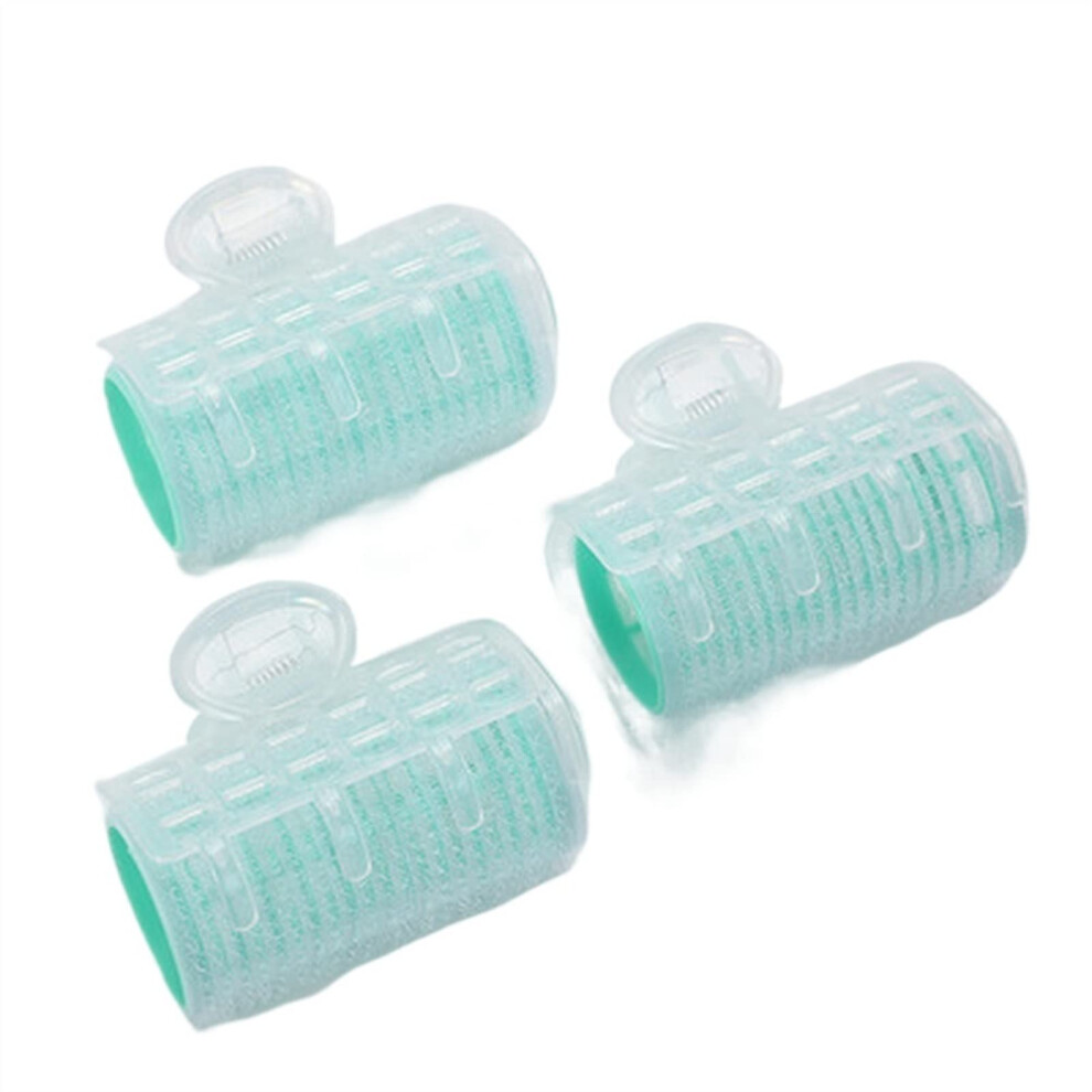 Green Self Adhesive Hair Rollers For Bangs Heat Curling Plastic Curlers For Volume 3Pcs