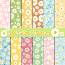 24 Pcs Double Sided Scrapbook Paper 12x12 Vintage Floral Pad for Crafts Card Making Album