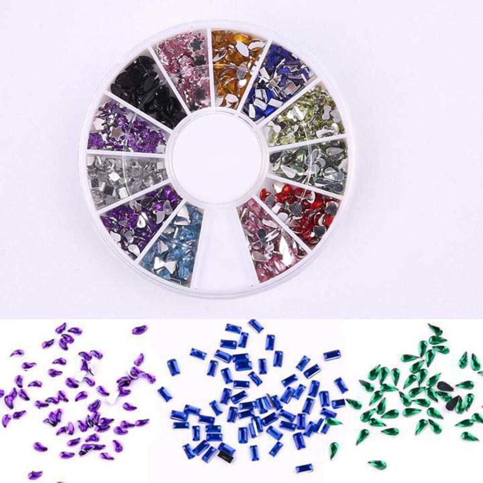 Nail Art Rhinestones MultiColor Iridescent 3D Nail Decoration Gems for Manicure and Crafts