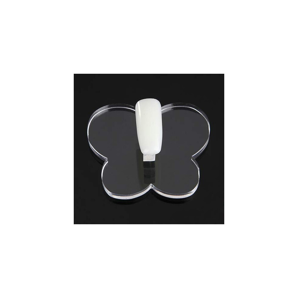 Clear Acrylic Butterfly Nail Art Palette with NonSlip Pads for Manicure Color Mixing