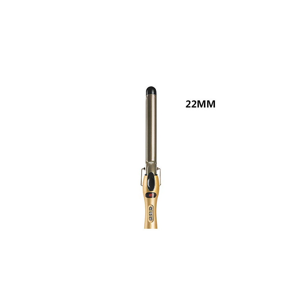 Professional Ceramic Curling Iron with Digital Temperature Control, Tourmaline Heating, EU Plug