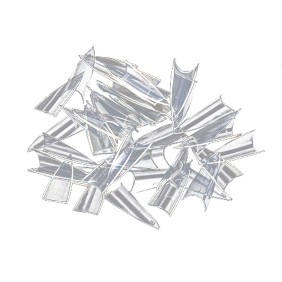 500 Pcs Clear Acrylic Nail Tips with Display Board for Practice and Nail Art