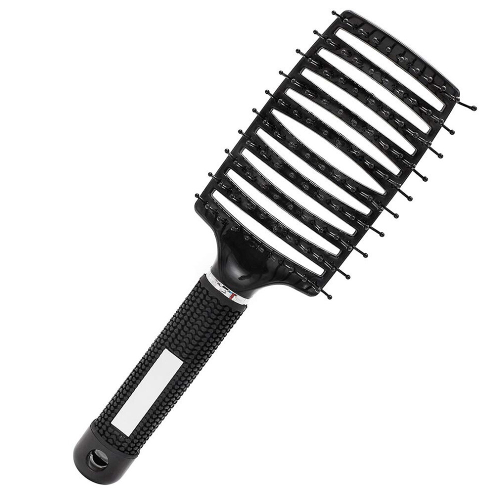 Black Vent Hair Brush For Faster Blowdrying And Gentle Detangling Thick Curly Hair Styling 910