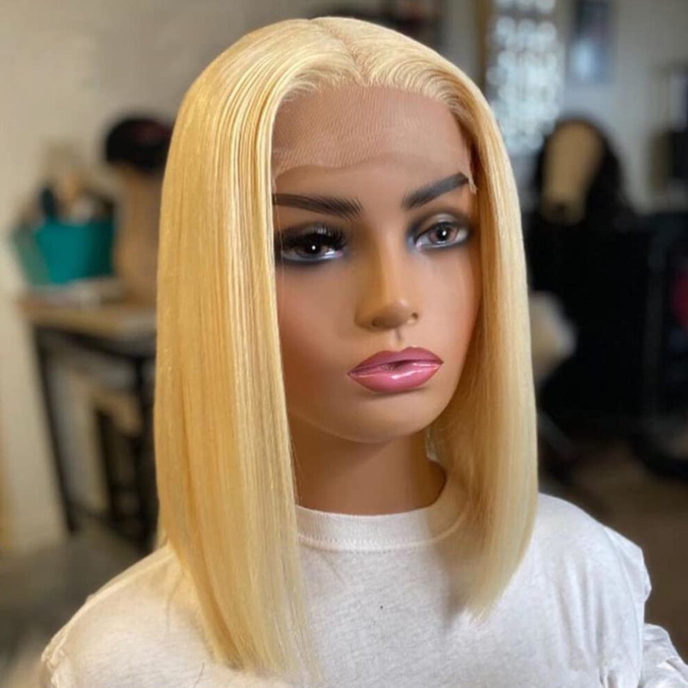 Unisex 613 Blonde 13X6 Lace Front Bob Wig Virgin Human Hair Hd Transparent Lace Pre Plucked Baby Hair