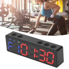 Tragbarer Fitness-Timer mit 18650-Akku, großes Digitaldisplay, Blau & Rot