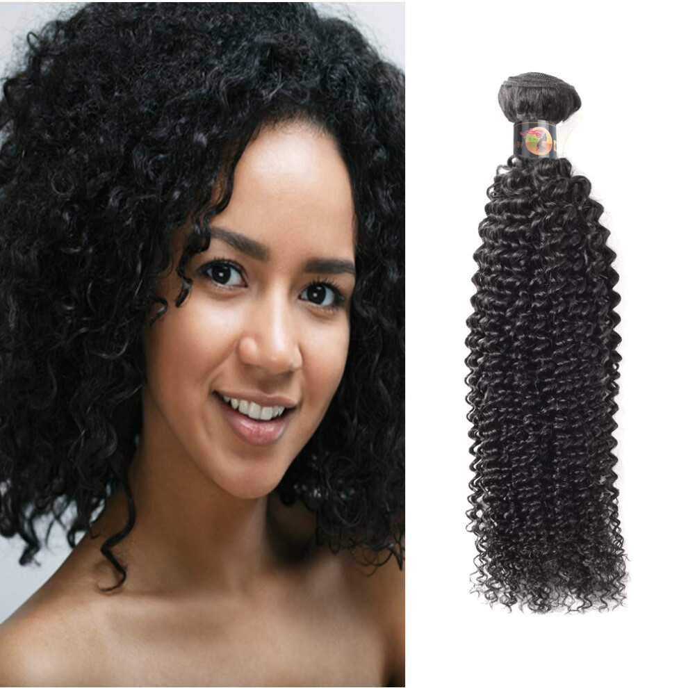 20 Inch Kinky Curly Virgin Human Hair Weave Bundle 10A Unprocessed Natural Texture