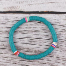 RSAMD Boho Confetti Kralen Rekbare Armband voor Dames Regenboog Kralen Armbanden Sieraden - Pauw