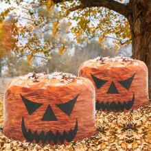 Donemore6 db-os Halloween töklámpás gyepzsákok - kompatibilis udvari, kerti, kültéri dekorációkkal, levél- és szemeteszsákokkal Halloween