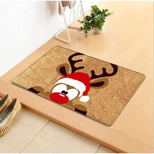 Covoraș de intrare Moș Crăciun omniscient 40x60cm - Covoraș cu model de Crăciun, decor de Crăciun fericit pentru interior și exterior,