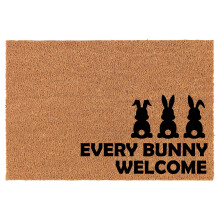 Welcome Doormat Coco Coir Door Mat Every Bunny Welcome Corner Easter Funny Gift (24" x 16")