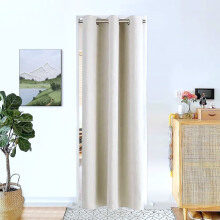 Sötétítő függöny ajtókhoz és gardróbokhoz K68IVORY színes ablakhoz, hőszigetelt felső gyűrűkkel hálószobába, 94 x 203 cm