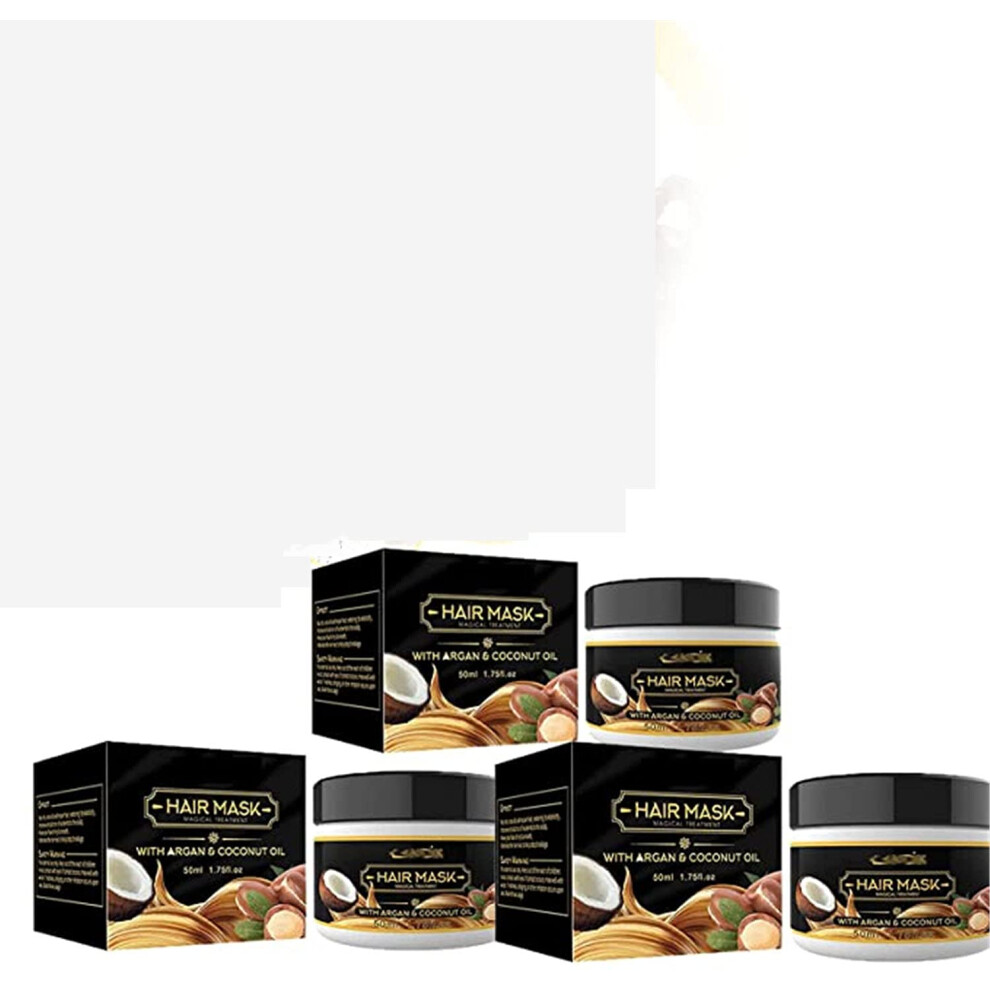 Keratin Hair Mask for Dry Damaged Hair  with Argan and Coconut Oil, Frizz Control, 3pcs