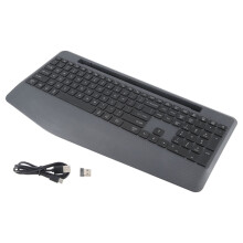 Wireless Illuminated Keyboard with Slot Hand Rest Universal Tablet Desktop Laptop Silent 7 Color Backlight RGB Keyboard