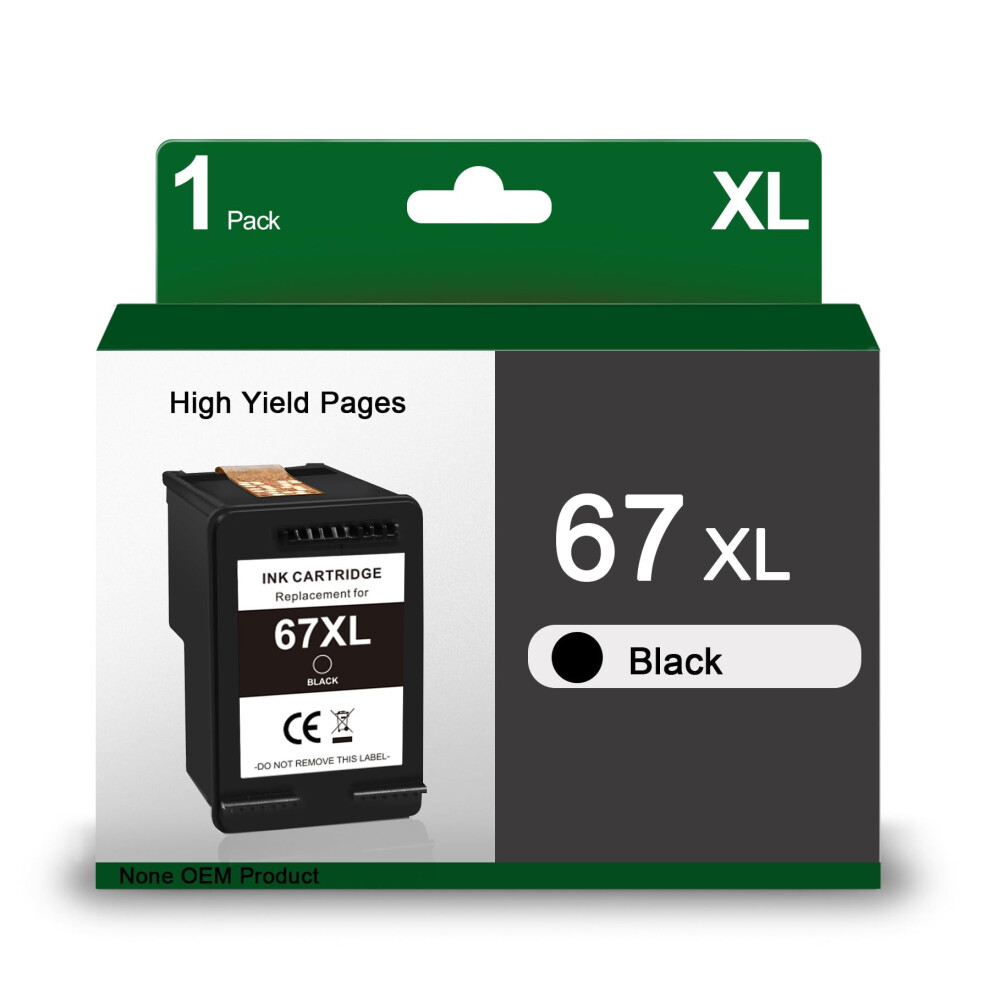 67Xl Ink Cartridge Compatible With Hp 67 Xl, For Envy 6055/6455/Deskjet 4155/2755 Printers (1 Pack) Black 9773935550247
