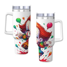 Pennywise 40-Unzen-Becher mit Henkel und Strohhalm, auslaufsicherer, isolierter Becher mit Deckel und Strohhalm aus Edelstahl, passend für