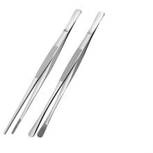 Bentne2Packs Kochzange mit präzisen gezahnten Spitzen, Edelstahl-Kochpinzette, Küchenhelfer zum Grillen, Panieren und Servieren (Silber)