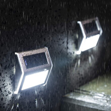 YANHAIGONG Solar Wall Lights Outdoor Waterproof, 3LED Stainless Steel Ladder Lights, Compatible with Outdoor Fence & Night Lighting Decor