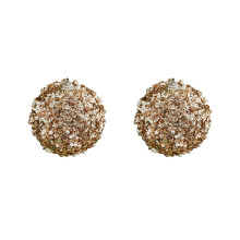 2 Stück 8 cm große, glitzernde Pailletten-Schaumstoff-Weihnachtskugeln, bruchsichere Christbaumkugeln zum Aufhängen für Feiertage, Hochzeiten und