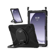 Husă compatibilă cu Samsung Galaxy Tab A9Plus 11inch 2023, model SM-X210/X216/X218, suport rotativ, curea și curea de umăr, husă rezistentă la