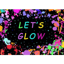 Fond phosphorescent, bannière néon pour fête d'anniversaire, thème années 80-90 « Let's Dance », fond de photomaton graffiti