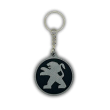 Sleutelhanger met embleemlogo voor Peugeot M, grijs